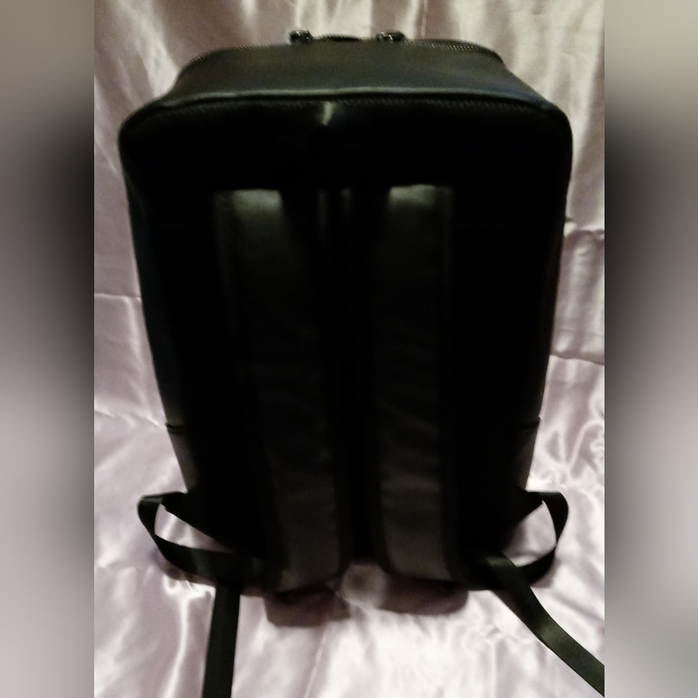 Black Leather Backpack - Picture 3 of 9